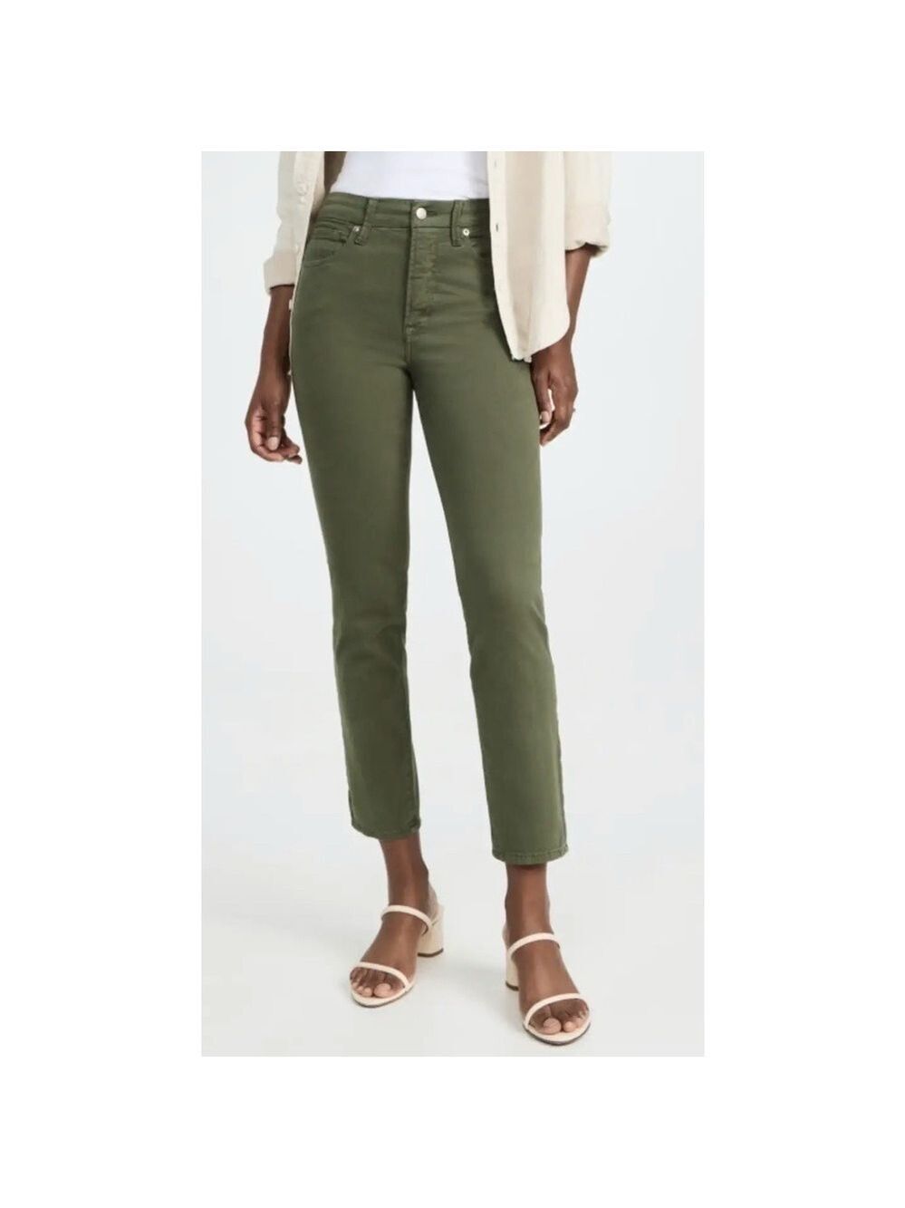 Good American Good Classic Slim Straight Jeans Pants in Fern Size 0 / 25